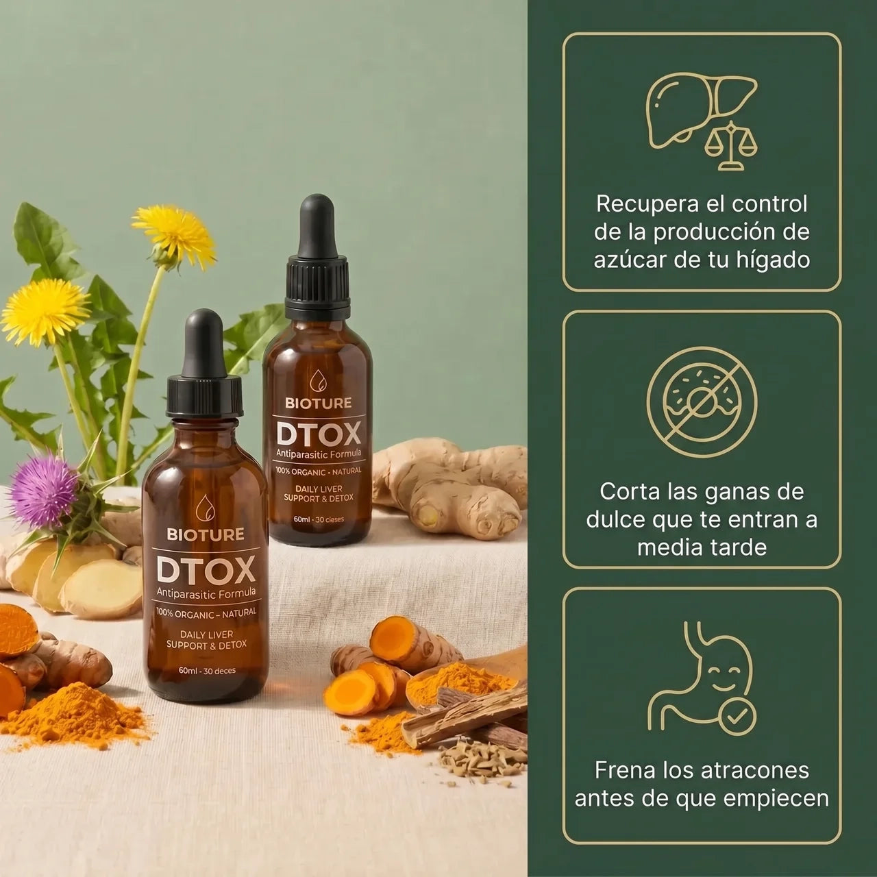 DTOX™ — Formula Natural de Limpieza Profunda de Hígado para Eliminar los Antojos