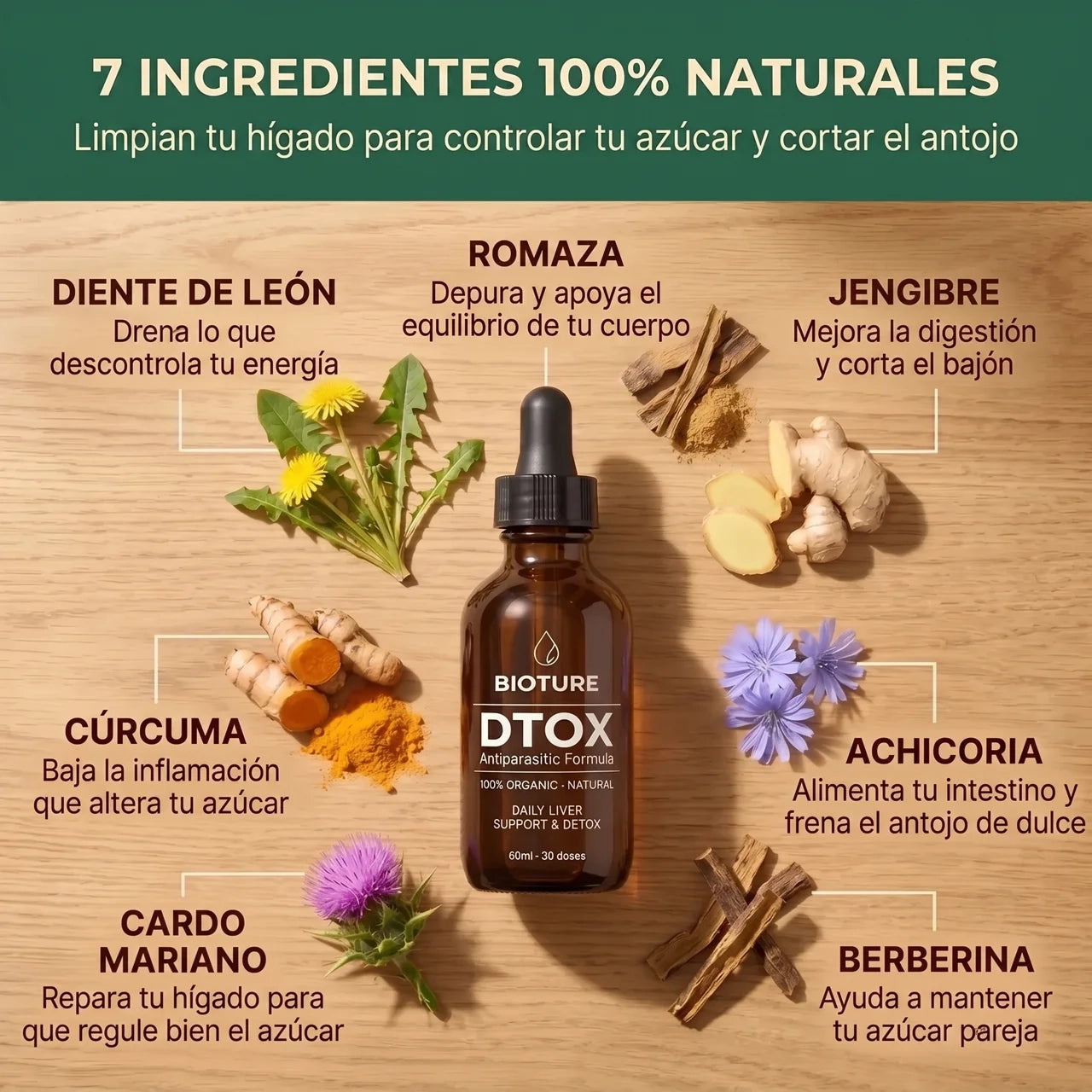 DTOX™ — Formula Natural de Limpieza Profunda de Hígado para Eliminar los Antojos