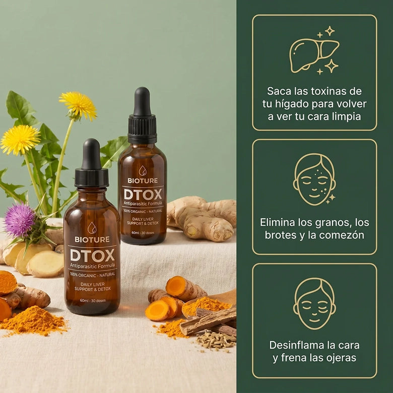 DTOX™ — Formula Natural de Limpieza Profunda de Hígado para la Piel